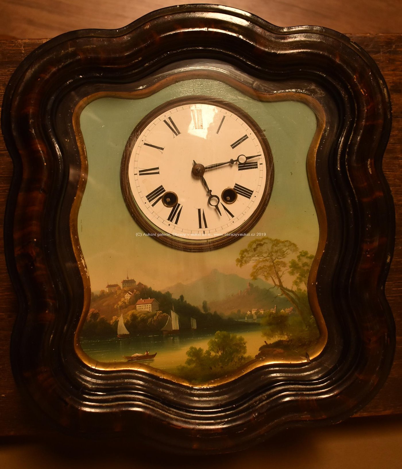 Vídeň z roku 1840 - Půlové hodiny s horským jezerem