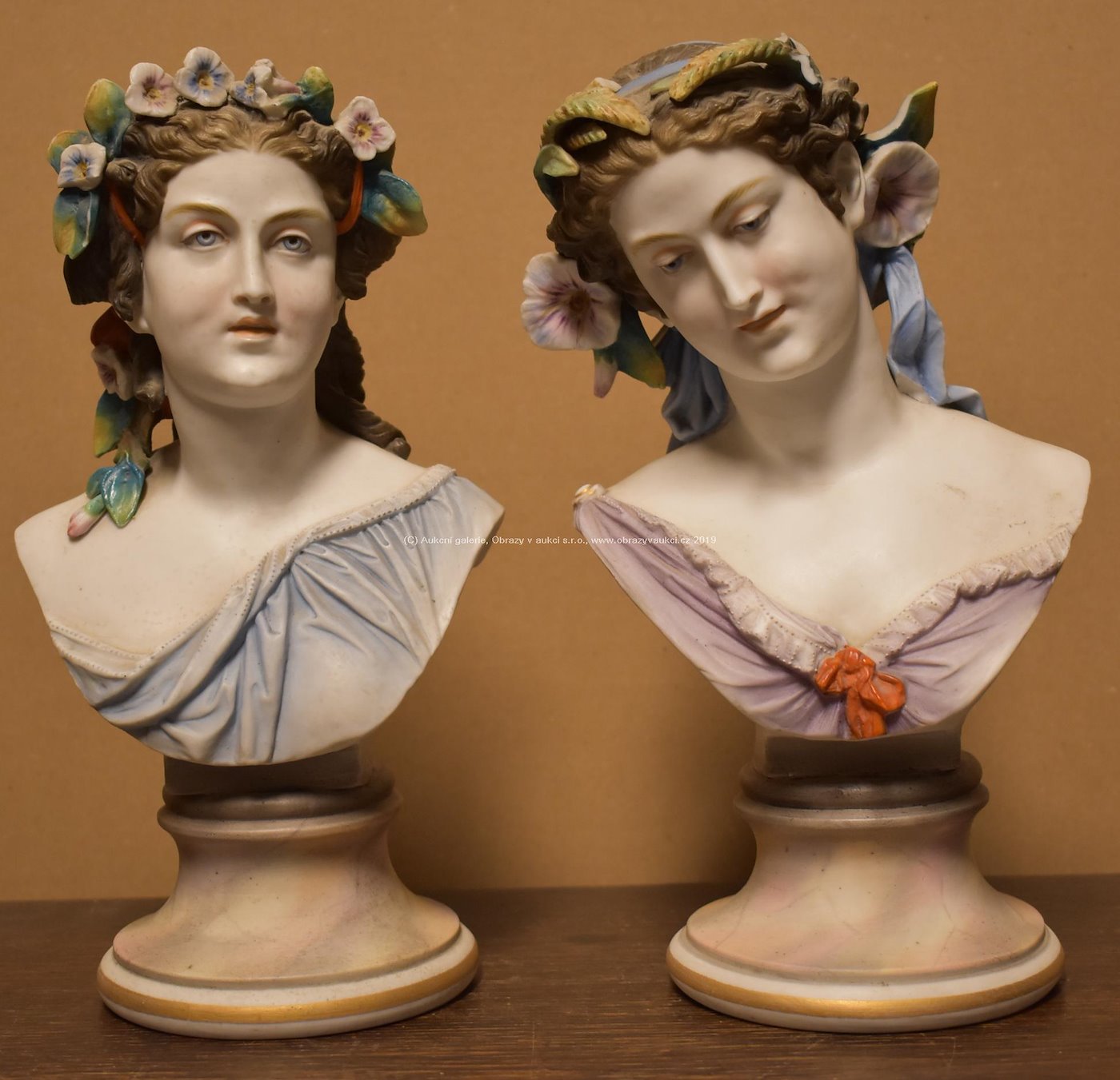 Čechy kolem roku 1850 - Párové busty dívek