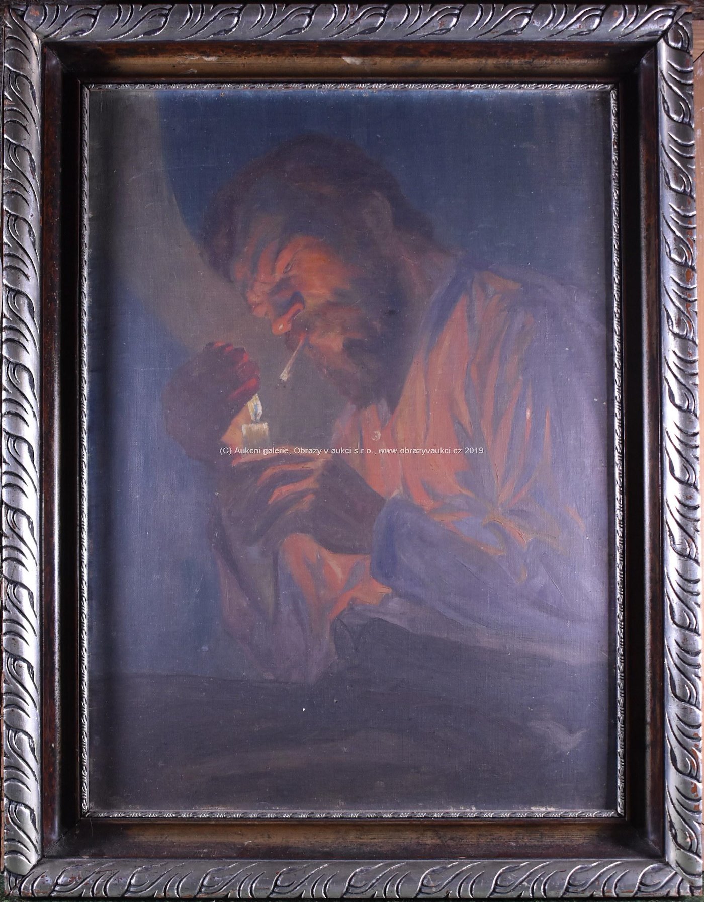 vzadu přípis Horejc - Muž s cigaretou