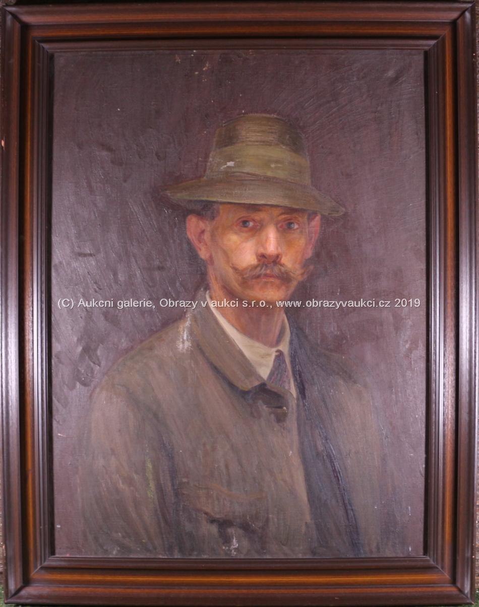 nesignováno - Portrét muže v klobouku