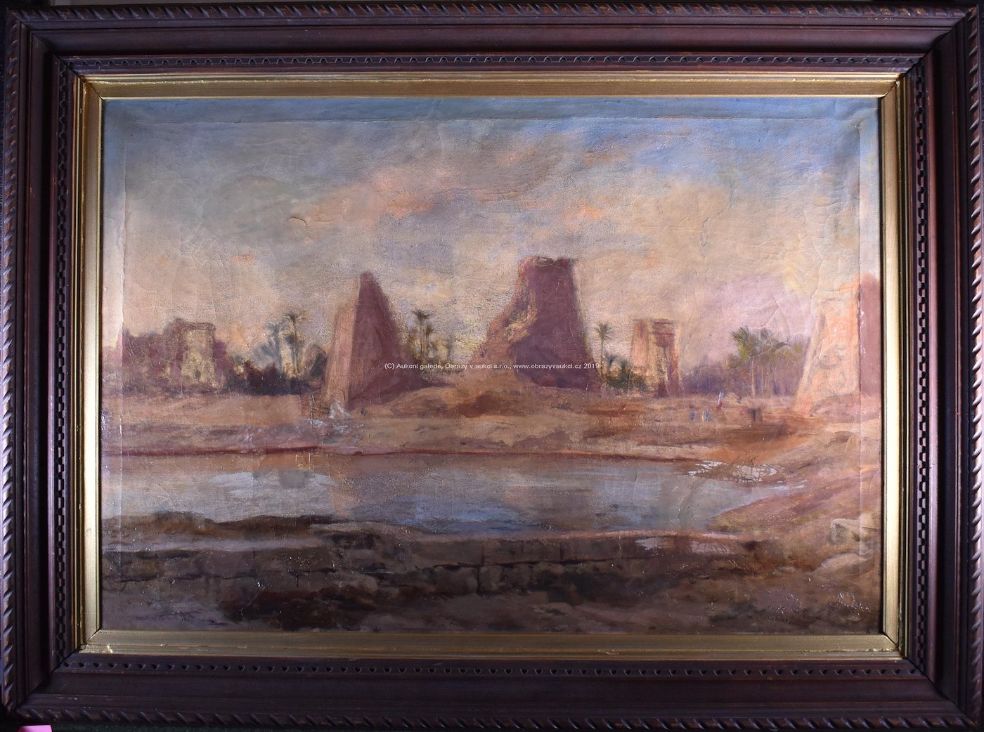 středoevropský malíř okolo poloviny 19.století - Egypt Karnak