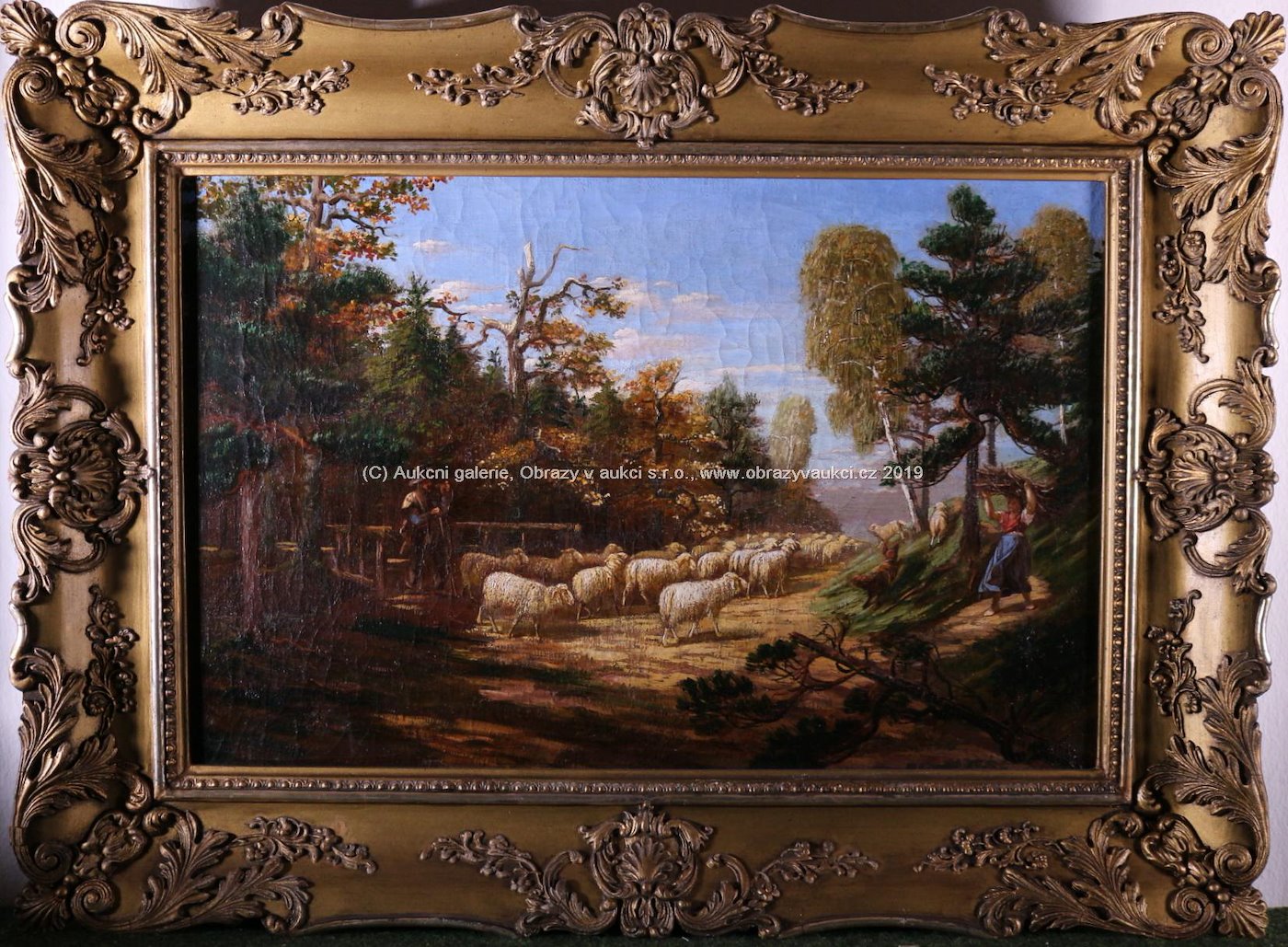 středoevropský malíř 19. stol. - Pasák ovcí