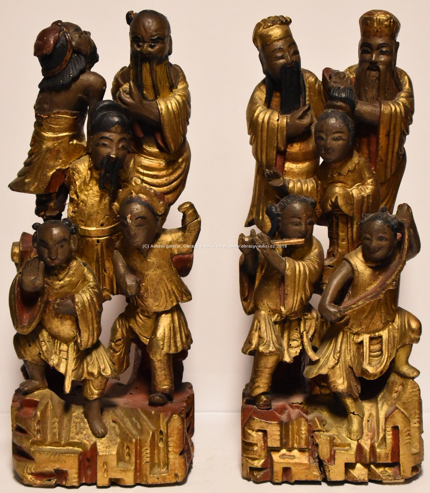 Čína, 19. stol. - Párové sochy: Čínští mniši
