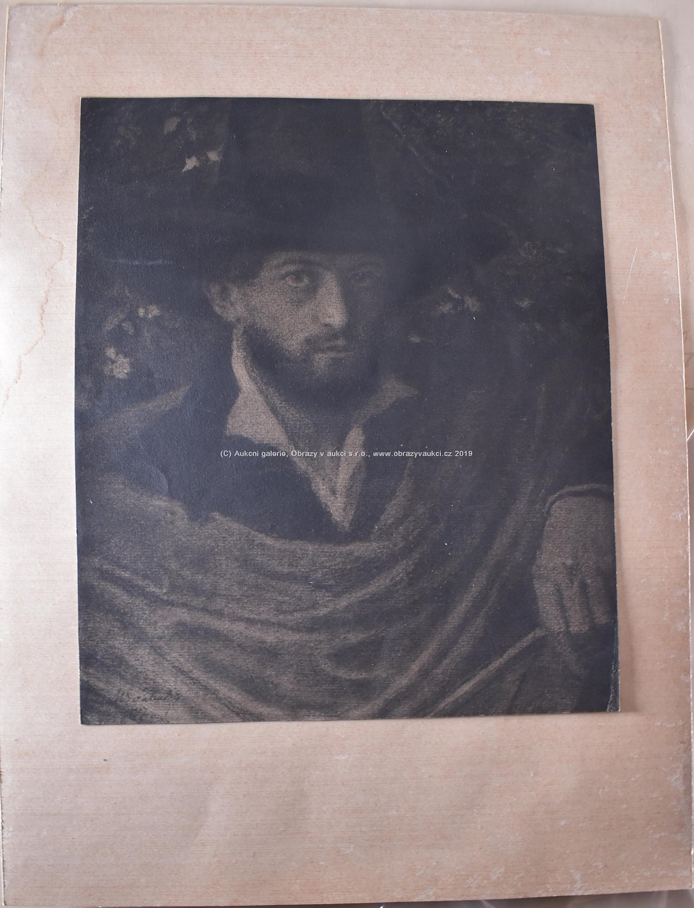 Max Švabinský - Portrét muže v klobouku