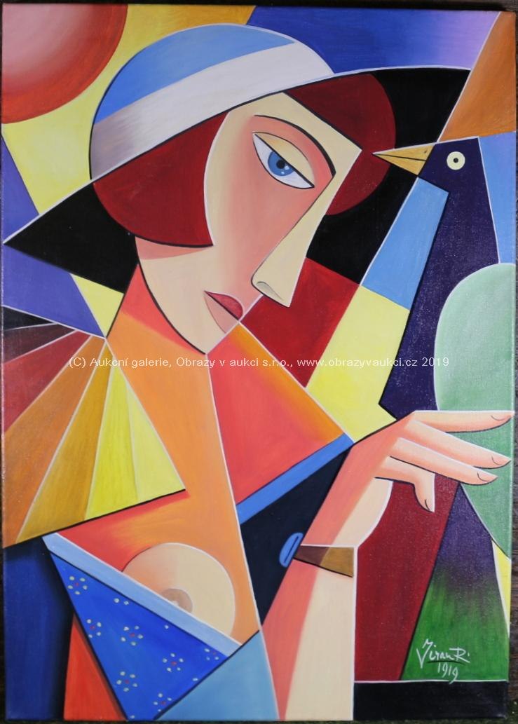Robert Jiran - Žena v modrém klobouku