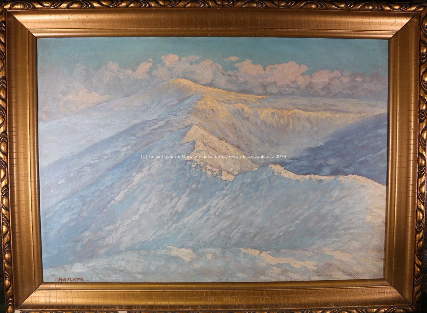 Karel Havlata - Pohled na zasněžené vrcholky hor
