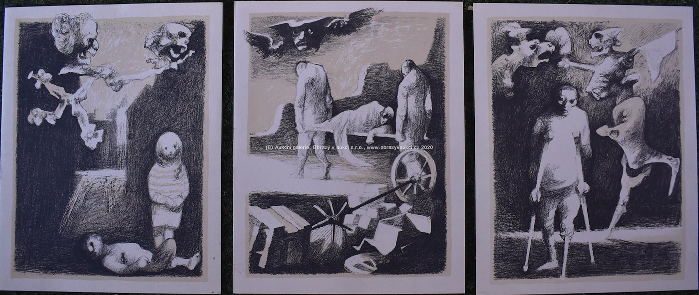 Josef Liesler - Soubor tří litografií