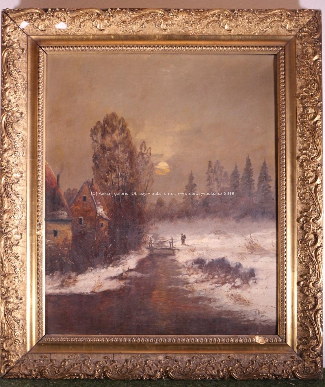 Anton von Rüdt - Zimní krajina s měsícem