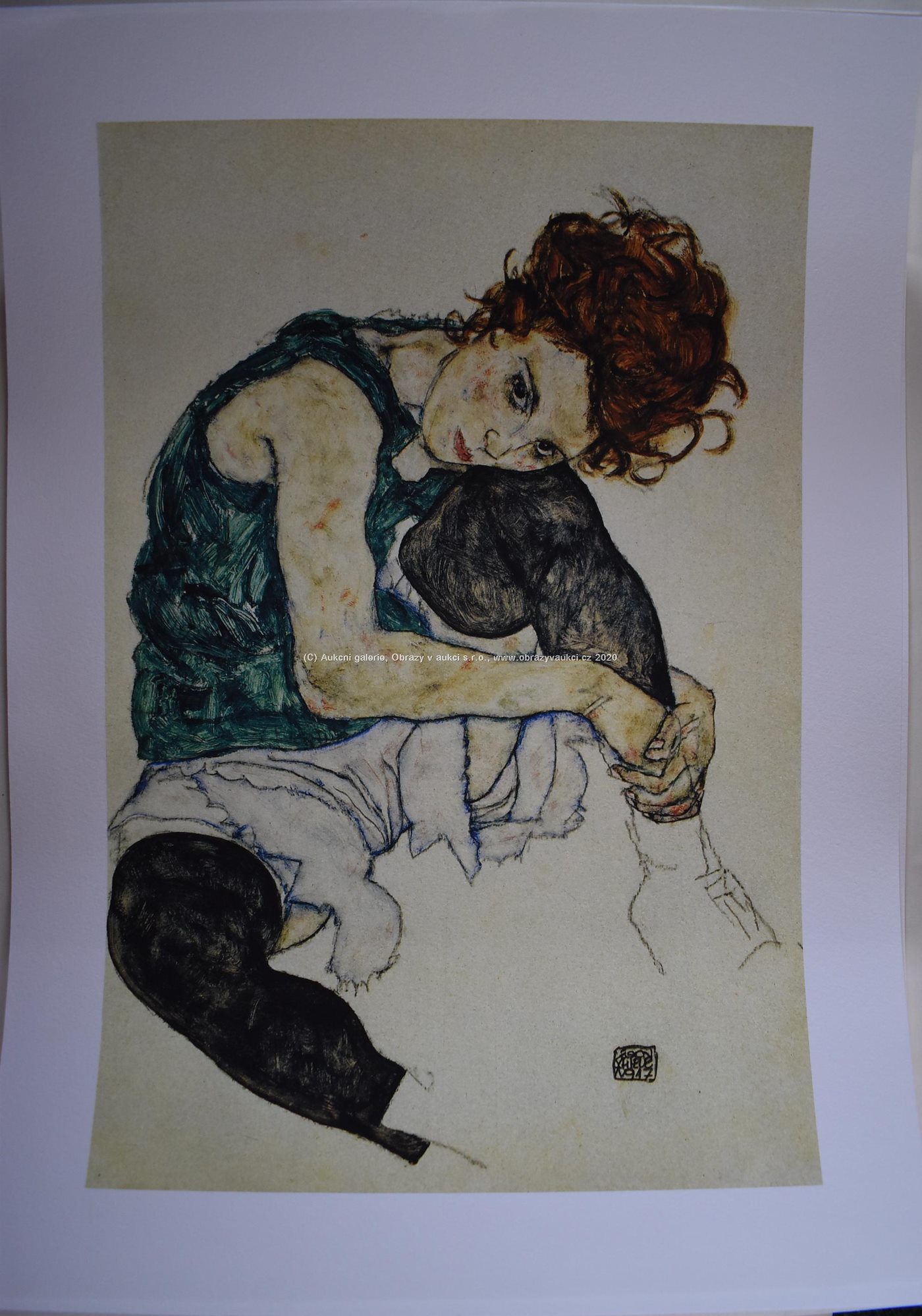 Egon Schiele - Woman sitting with leg drawn up