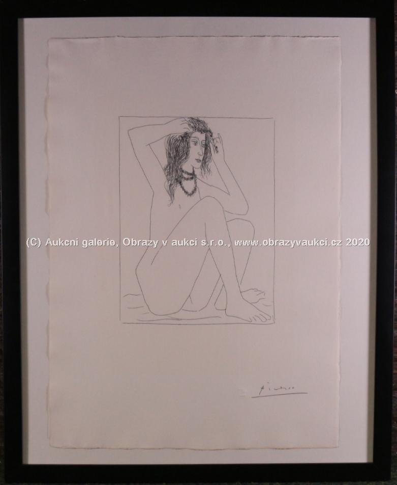 Pablo Picasso - Femme nue se couronnant de fleurs