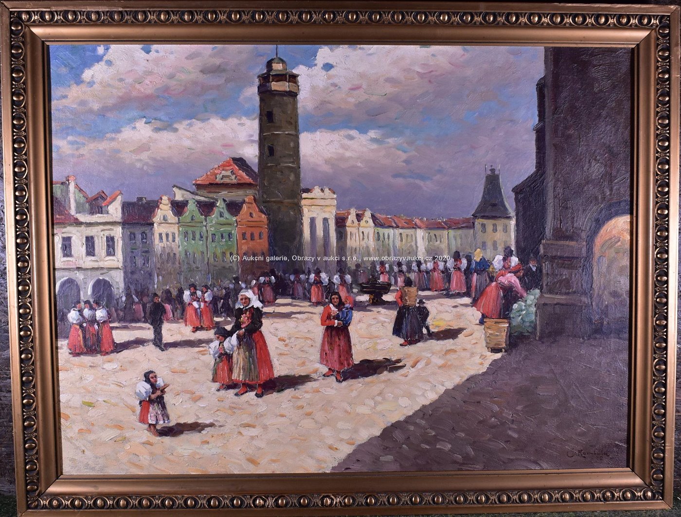 J. Rombald - Trh na náměstí v Domažlicích