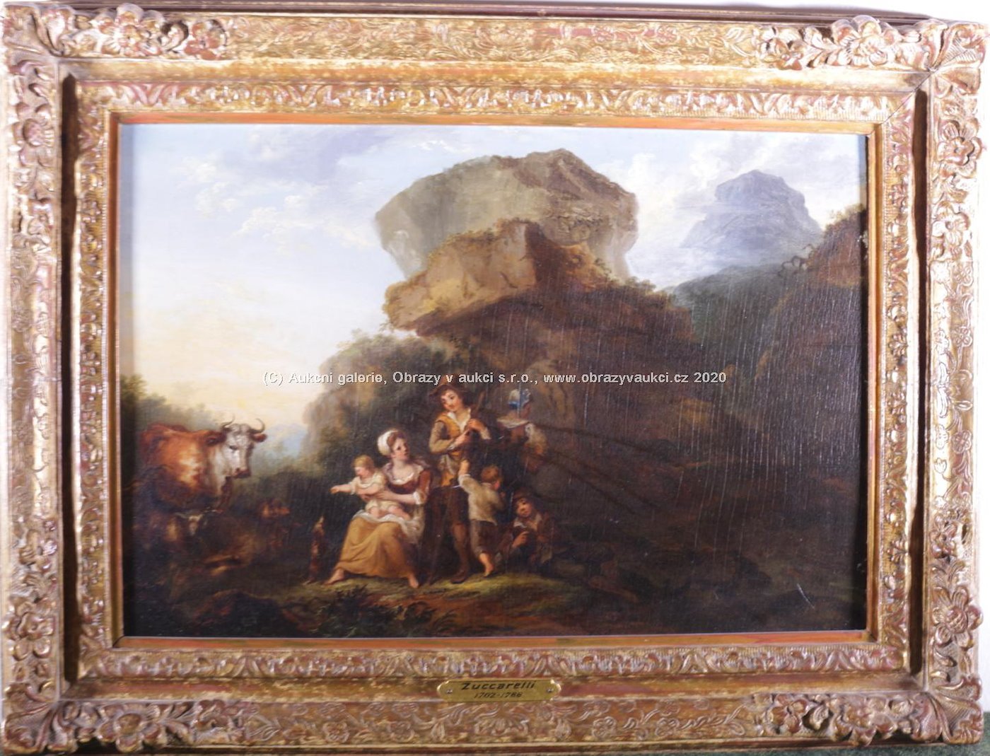na rámu štítek Zuccarelli 1702–1788 - Odpočinek