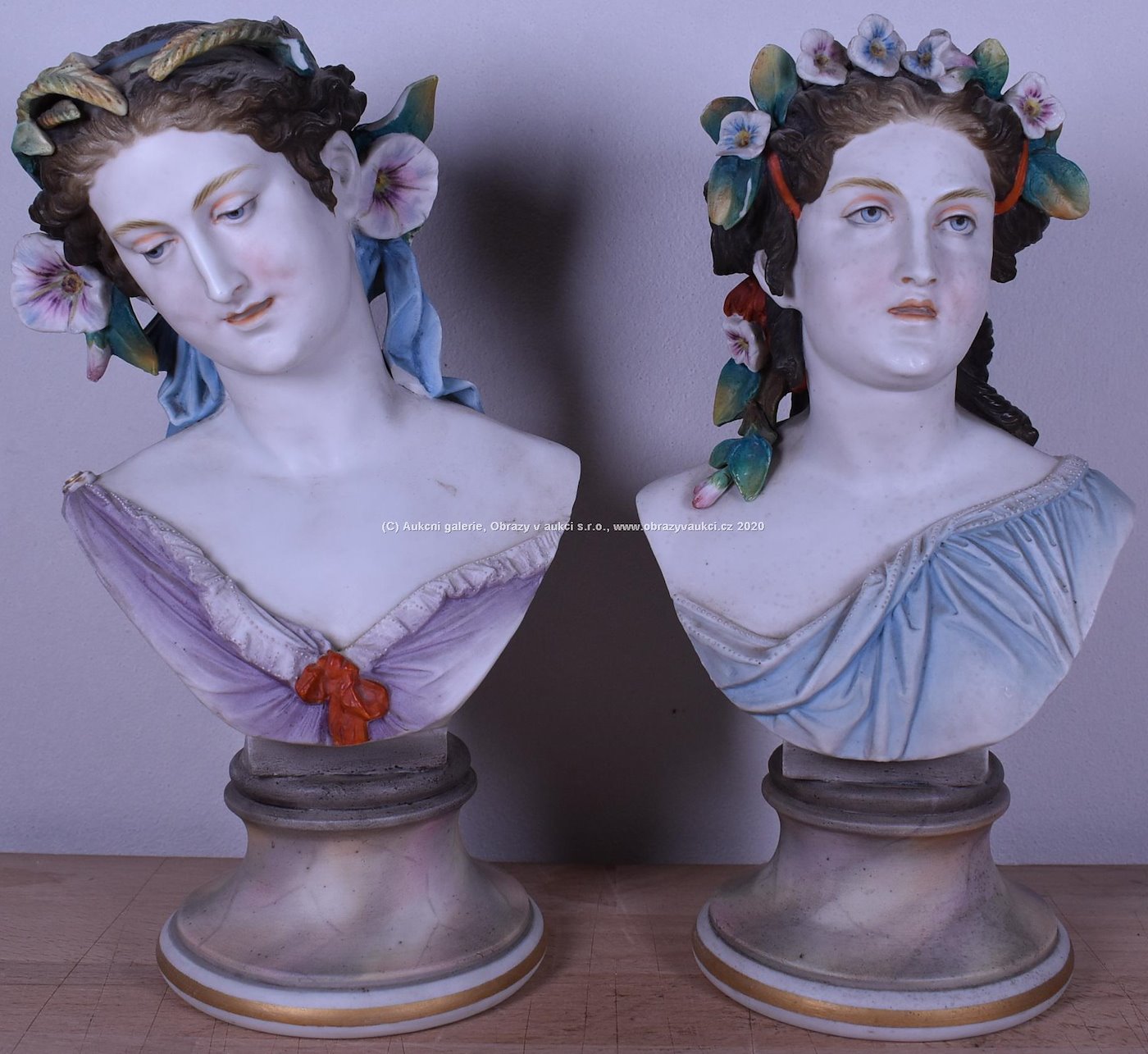 Čechy kolem roku 1850 - Párové busty dívek