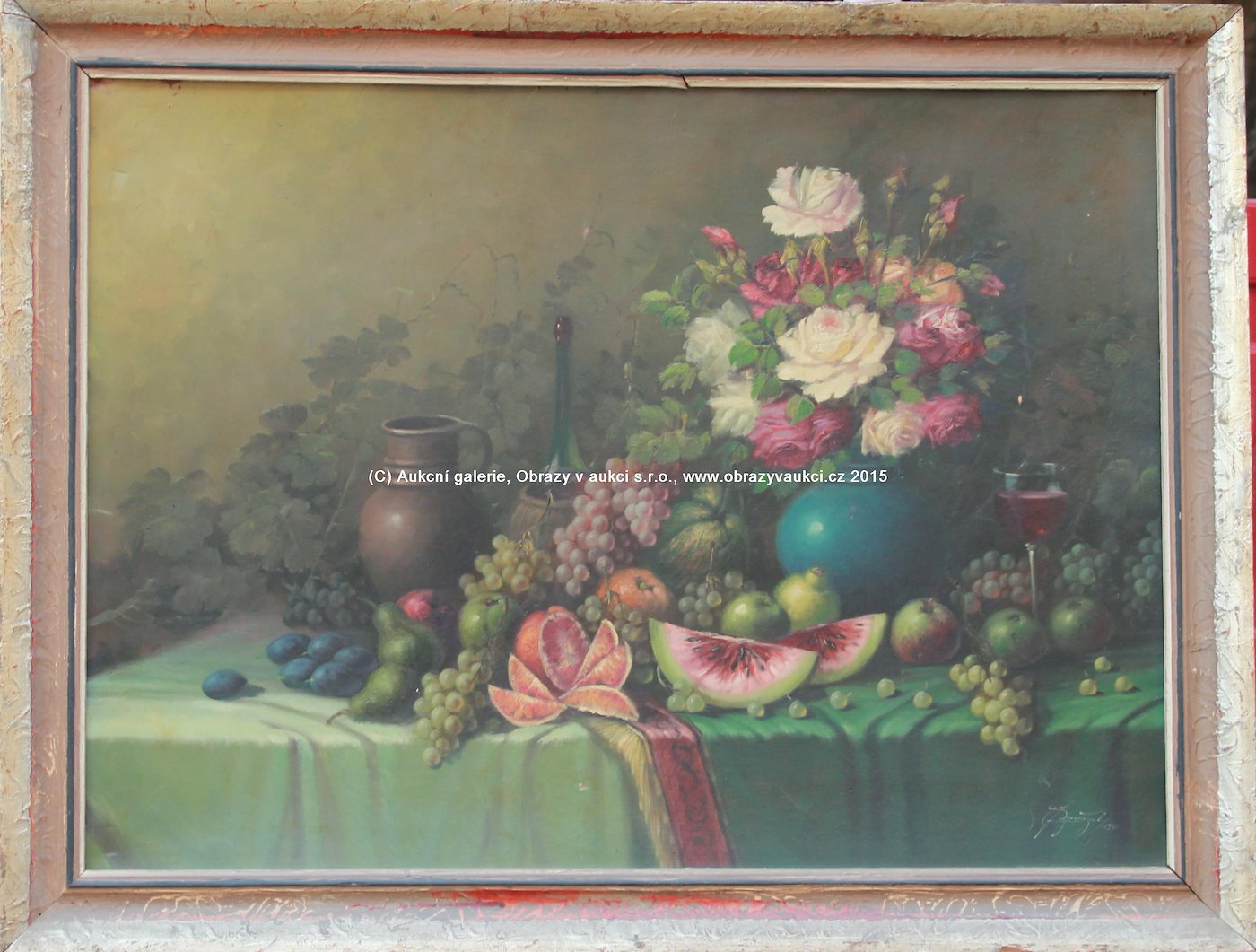 František Zavázal - Zátiší s květinami a ovocem