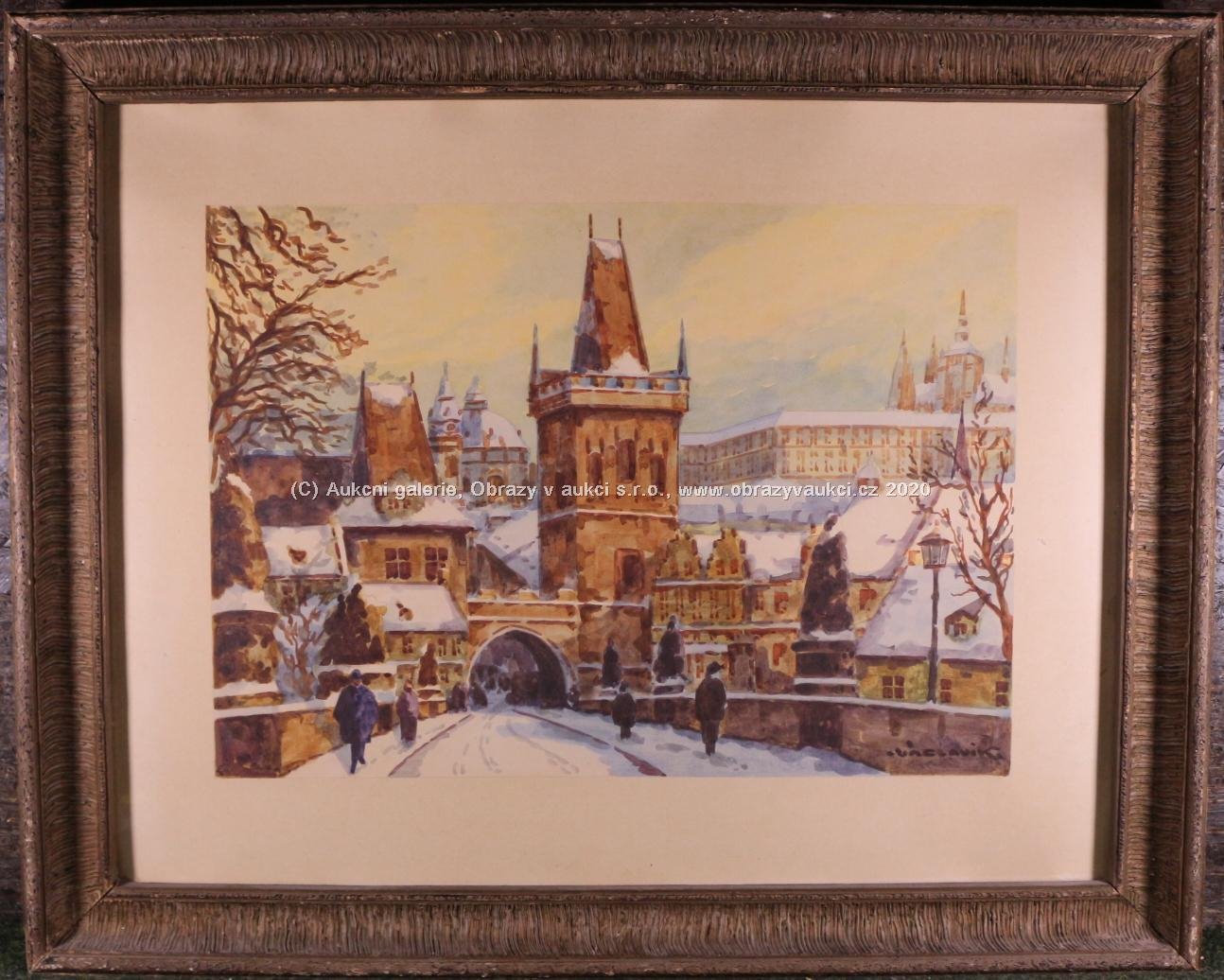 Rudolf Václavík - Zima na Karlově mostě