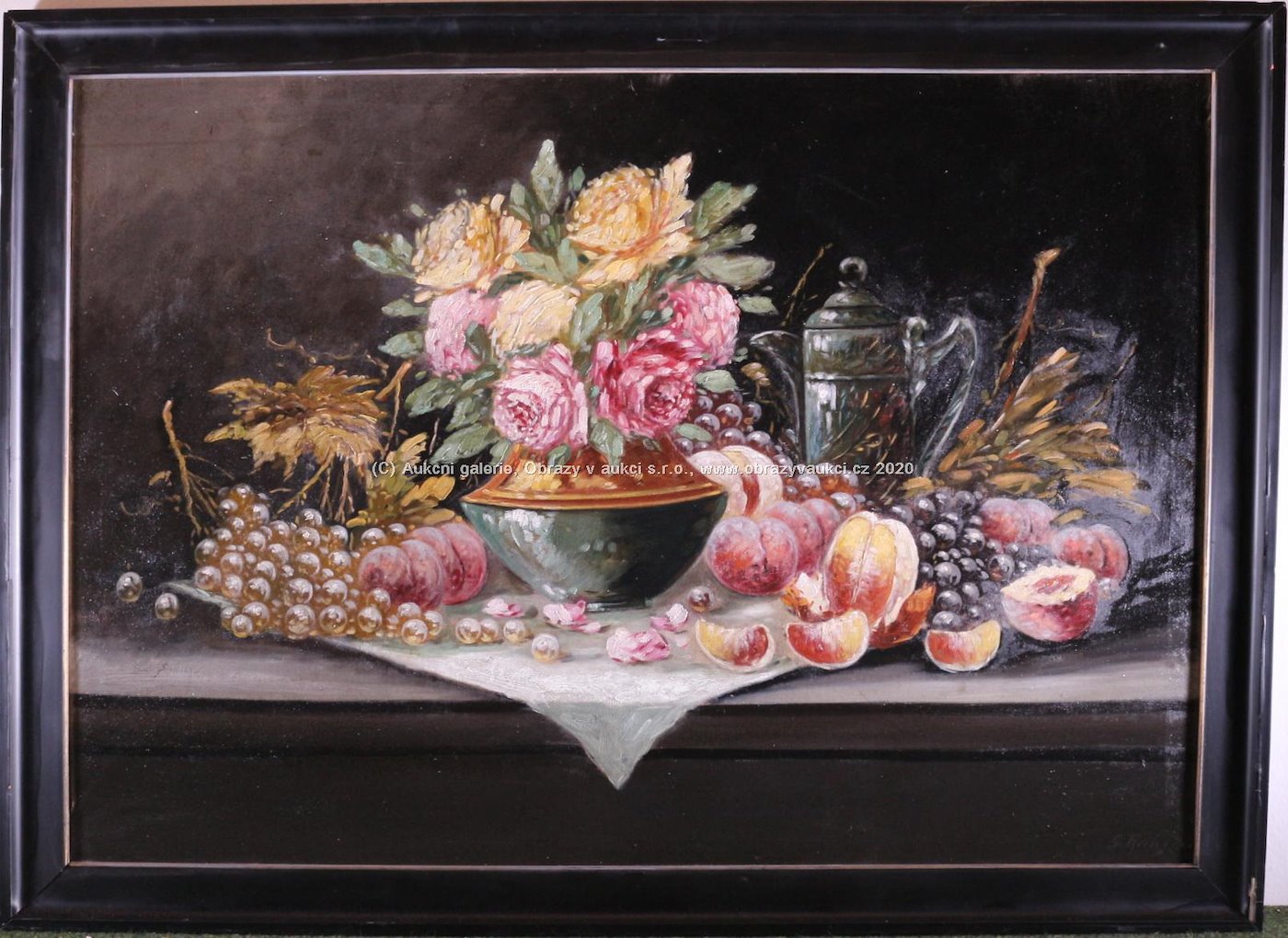 Gustav Reiter - Zátiší s květinou a ovocem
