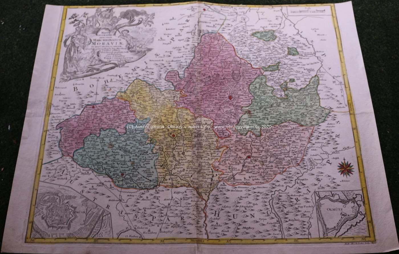 . - Mapa Markrabství moravského r. 1758