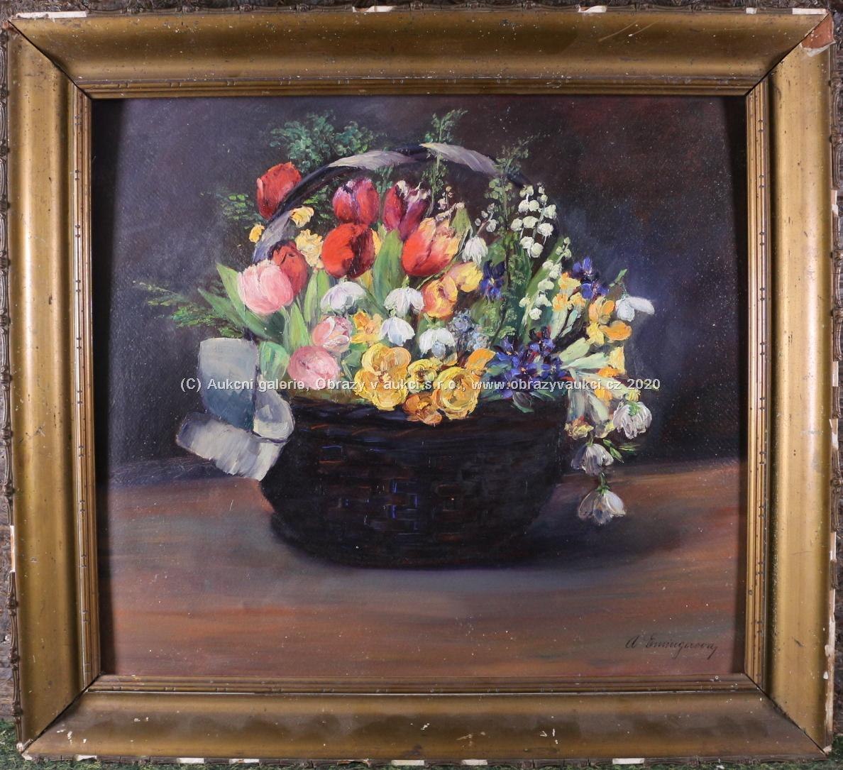 A. Emingerová - Květy v košíku