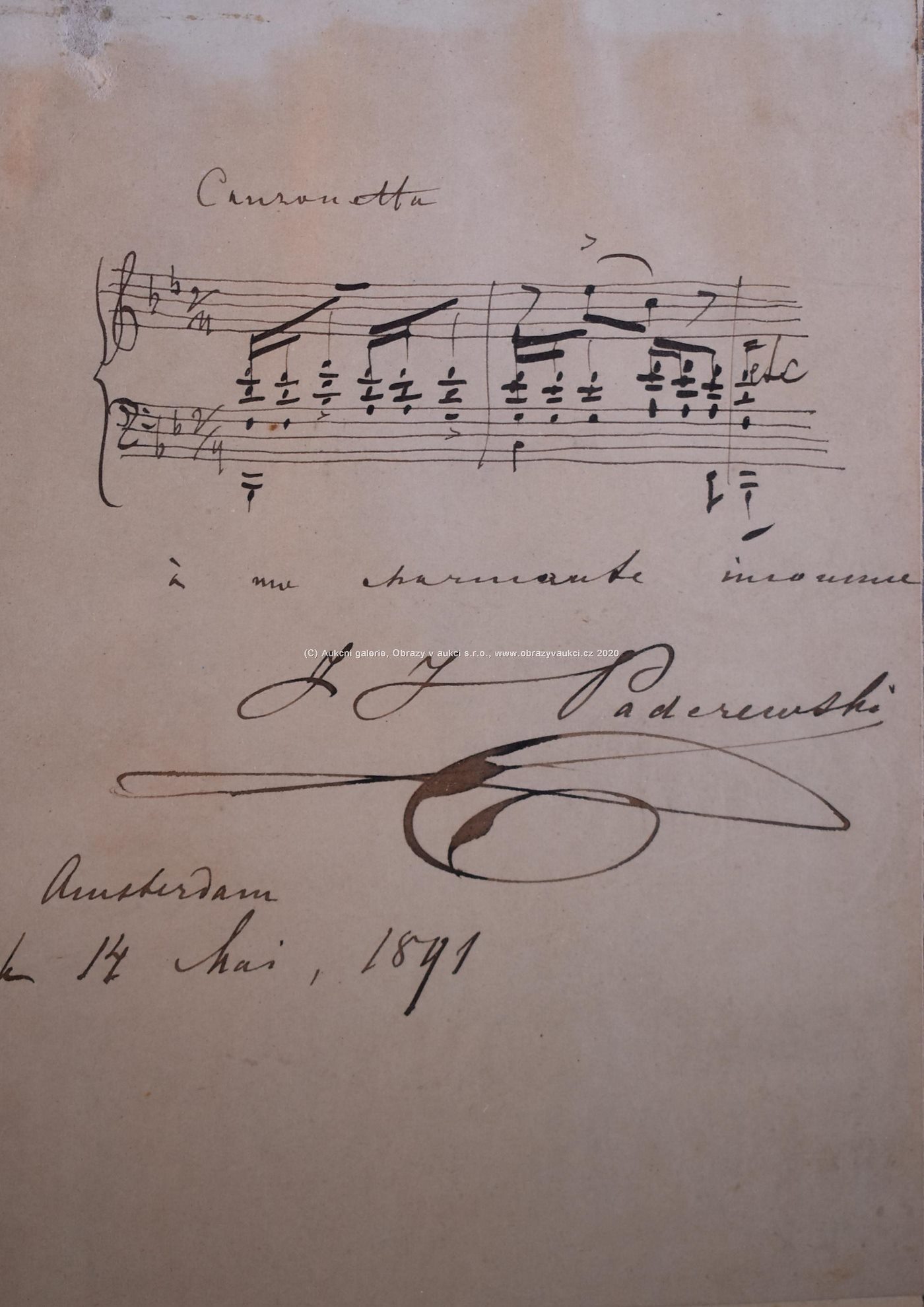 I.J.Paderewski - Notový zápis