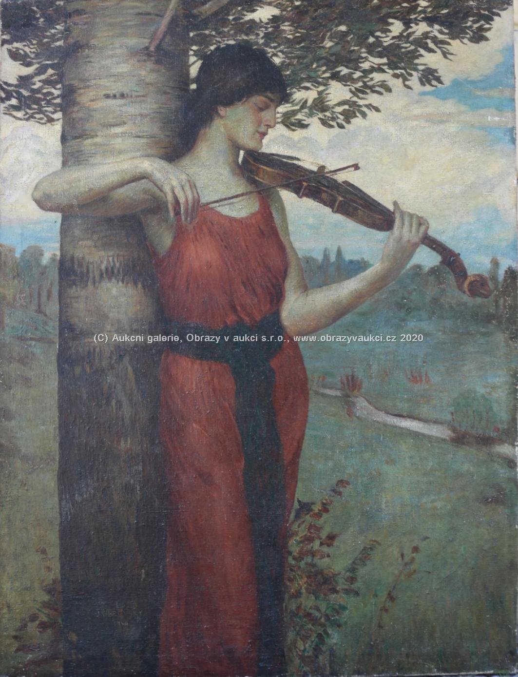 Jakub Obrovský - Dívka s houslemi - VELKÝ FORMÁT