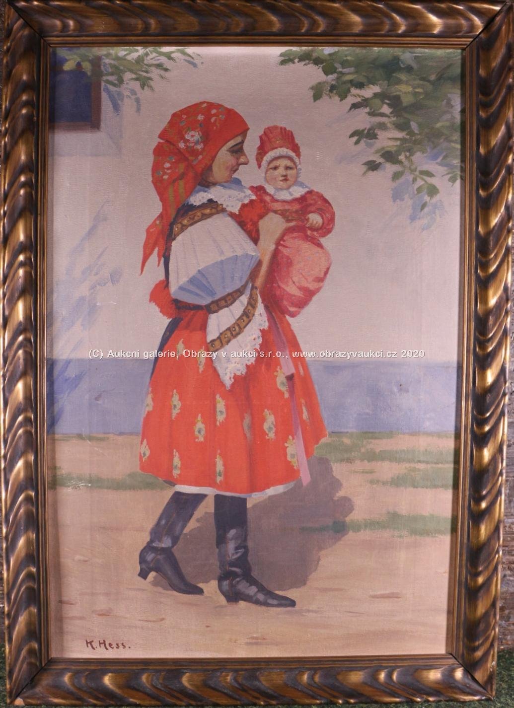 K. Hess - Dívka v kroji s dítětem