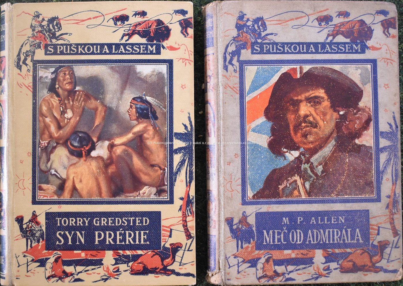 T.Gredsted, M.P.Allen, Z.Burian - Soubor 2 knih z edice S puškou a lassem