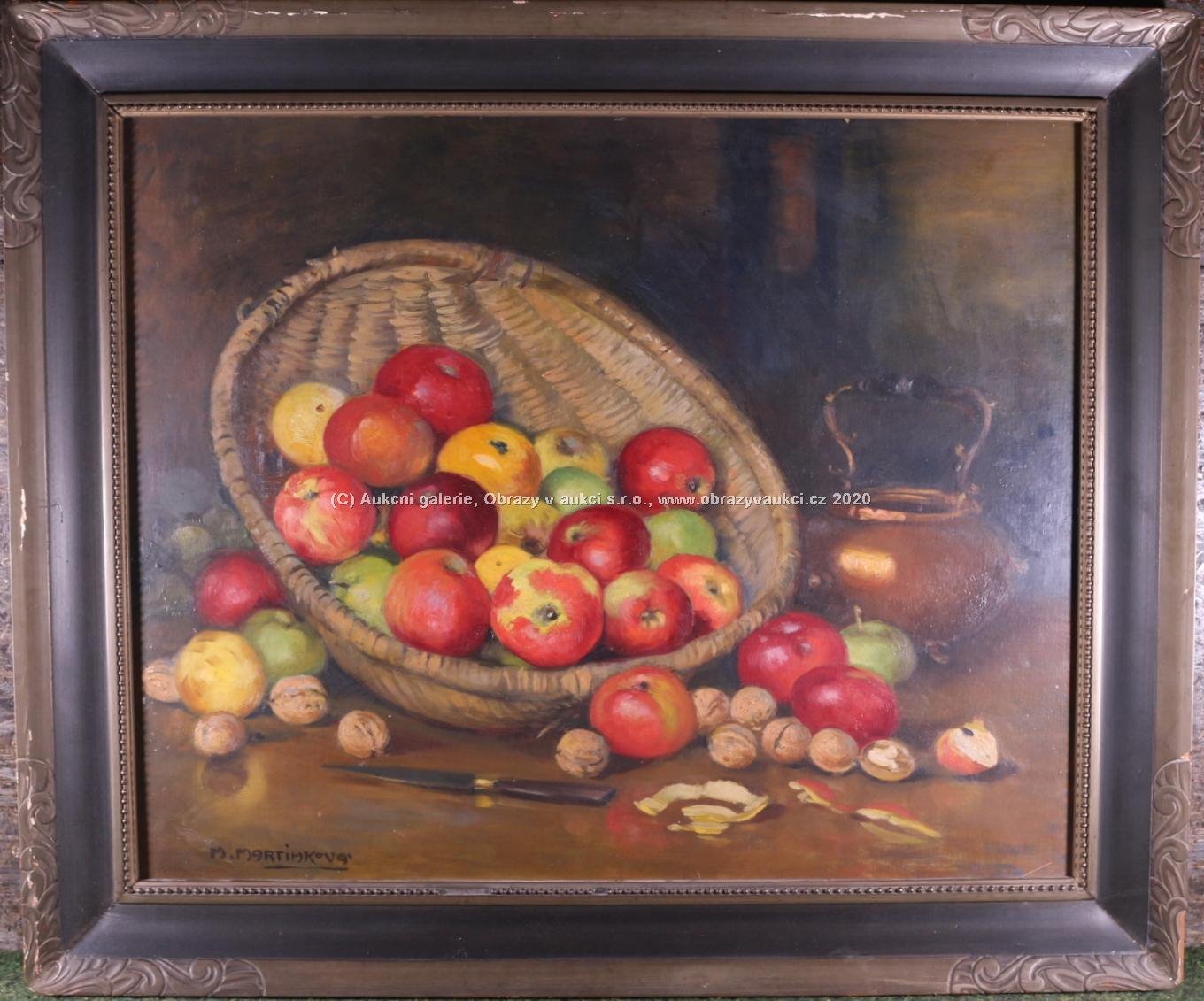 Marie Martínková - Tomašovská - Zátiší s jablky a ořechy