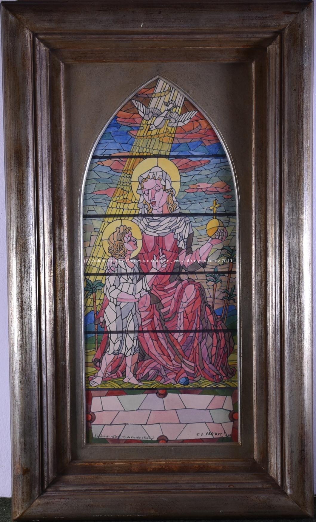 František Viktor Mokrý - Svatá Anna - náčrt 1:5 do kostela v Mičově