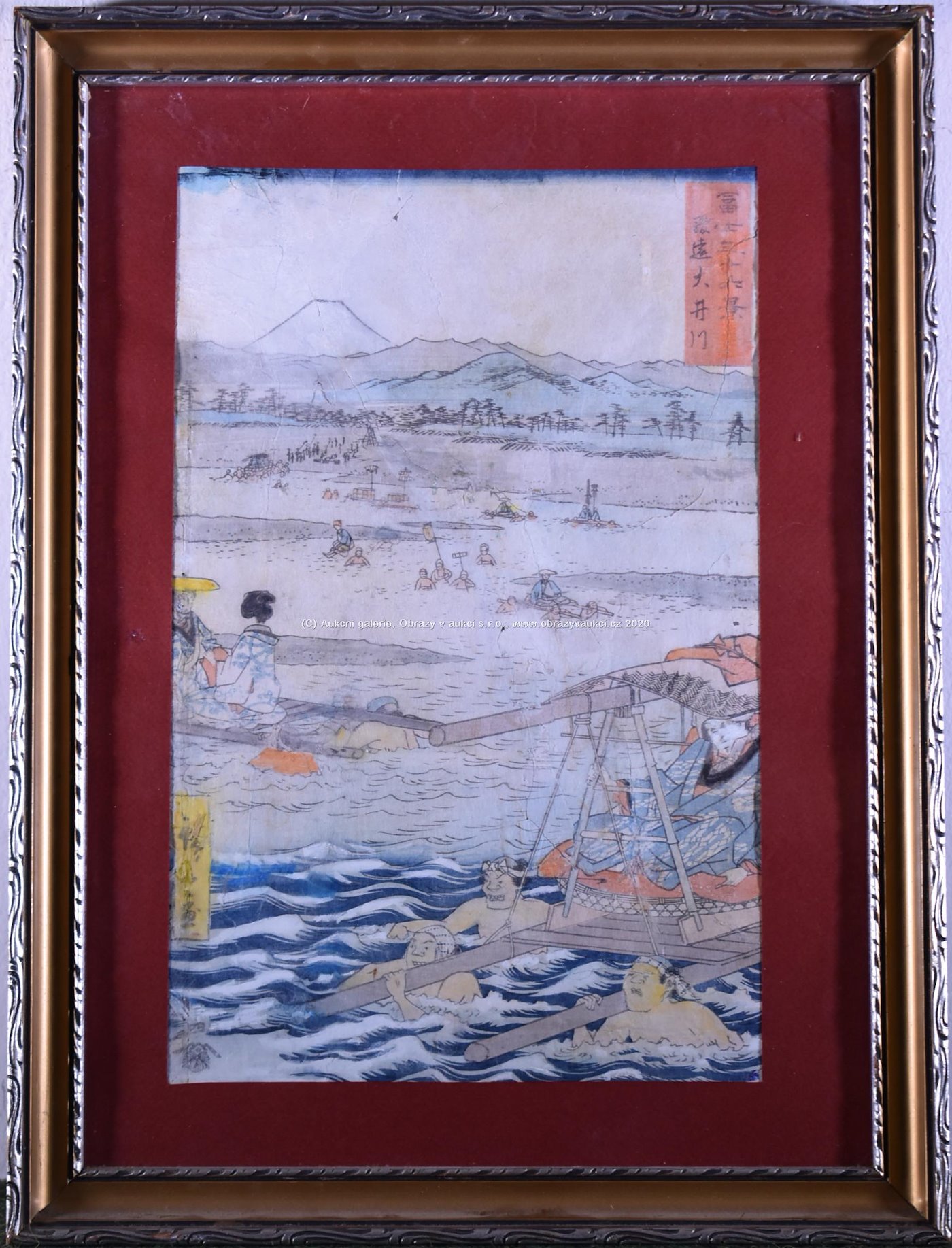 Hiroshuge Utagawa - Přechod přes řeku Oi