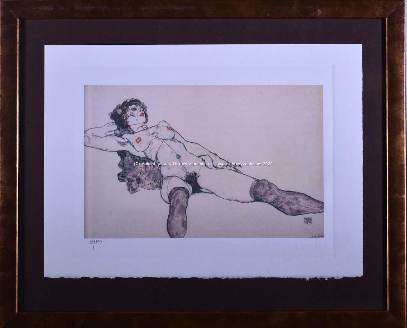 Egon Schiele - Ležící ženský akt