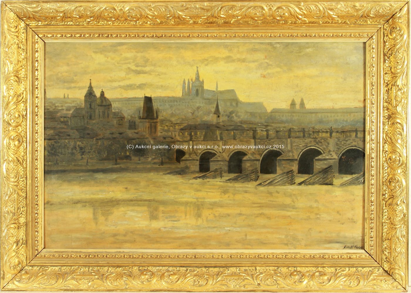 Adolf Kohn - Pražský hrad s Karlovým mostem
