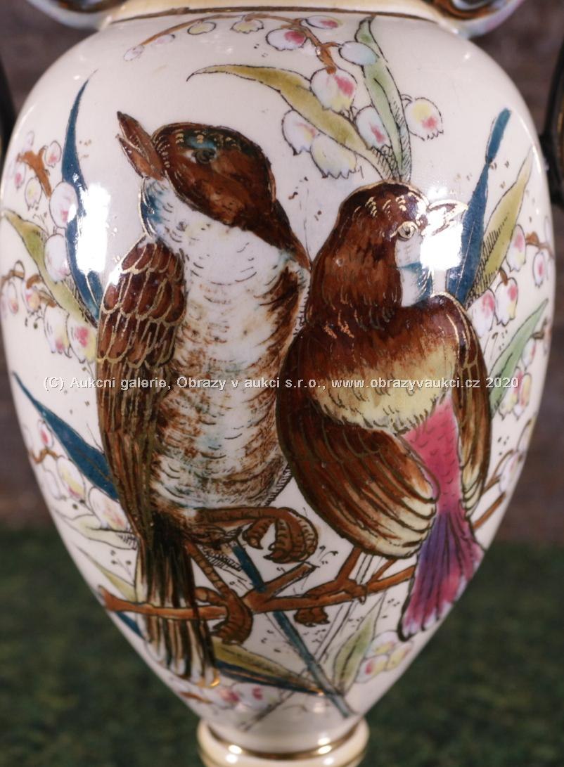 Střední Evropa 1. pol. 20. stol. - Váza s malovanými ptačími motivy