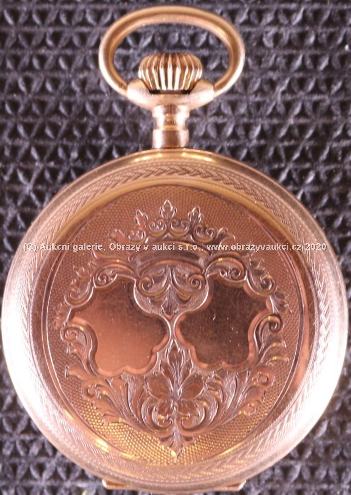 značeno Remontoir - Kapesní hodinky tříplášťové, zlato 585/1000, značeno platnou puncovní značkou Z-25, hrubá hmotnost 76,86 g