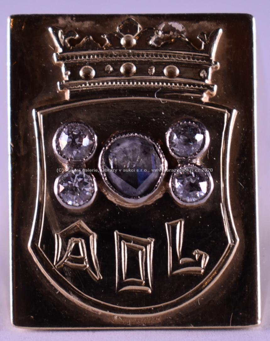 . - Prsten s diamantovou rosetou a brilianty AOL, zlato 585/1000, značeno platnou puncovní značkou Z-58, hrubá hmotnost 13,96 g