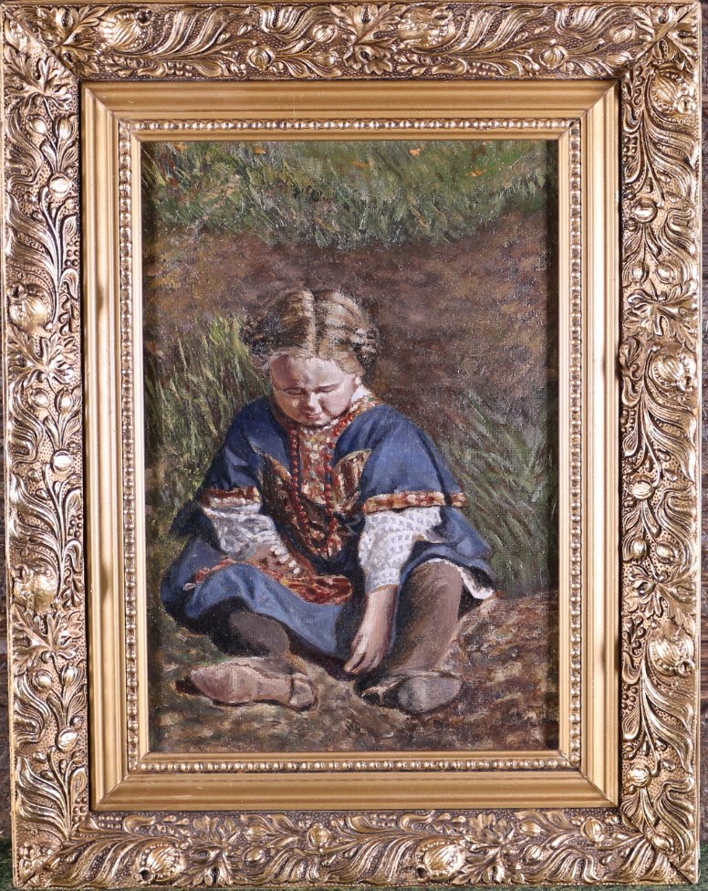 ruský malíř přelomu 19. a 20. století - Děvčátko v kroji