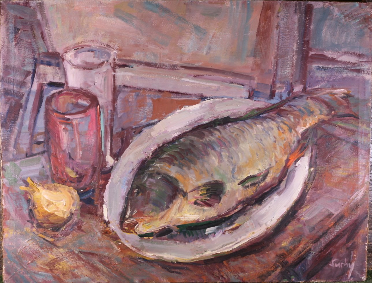 Bohuslav Suchý - Zátiší s rybou