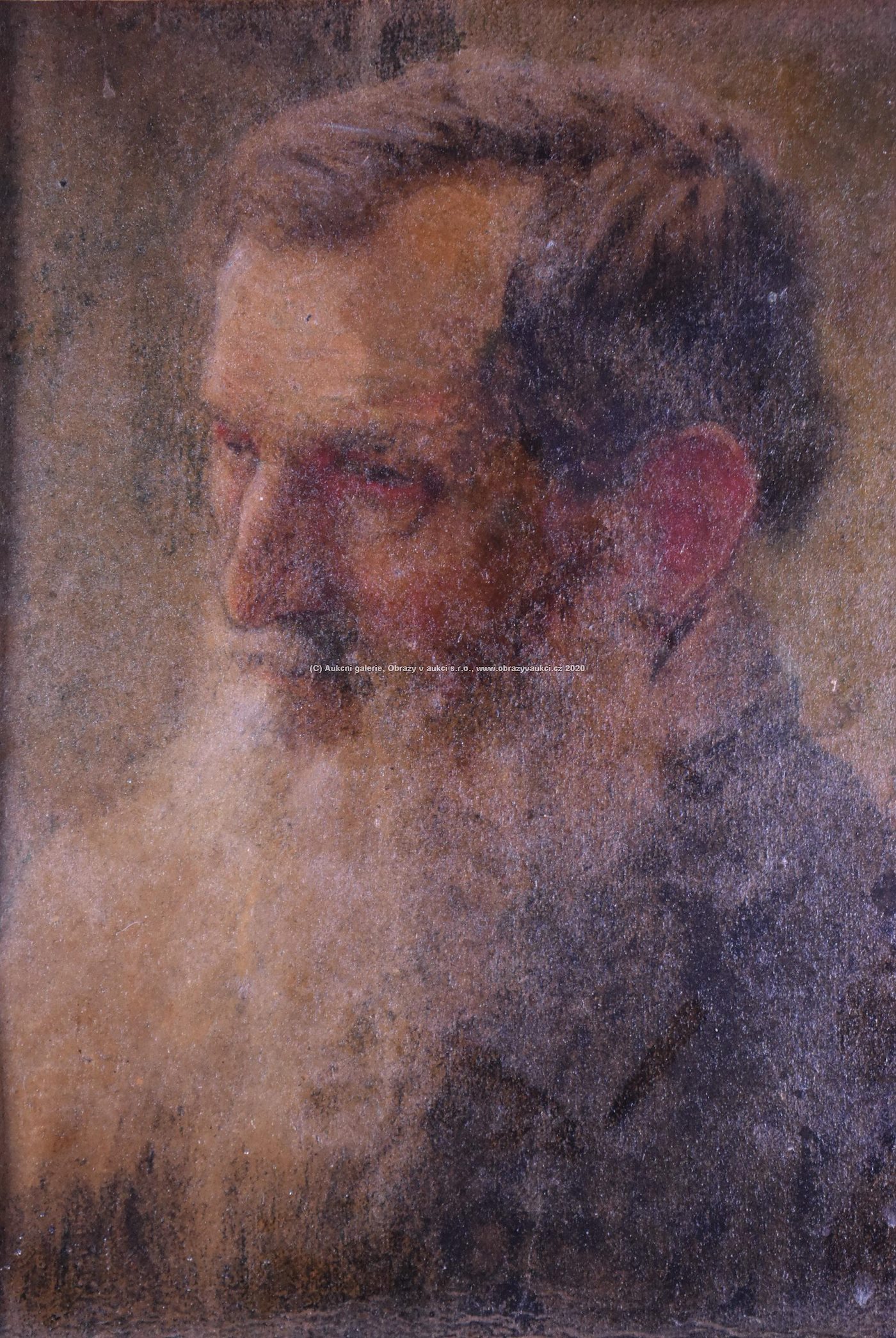 středoevropský malíř 19. století - Muž s plnovousem