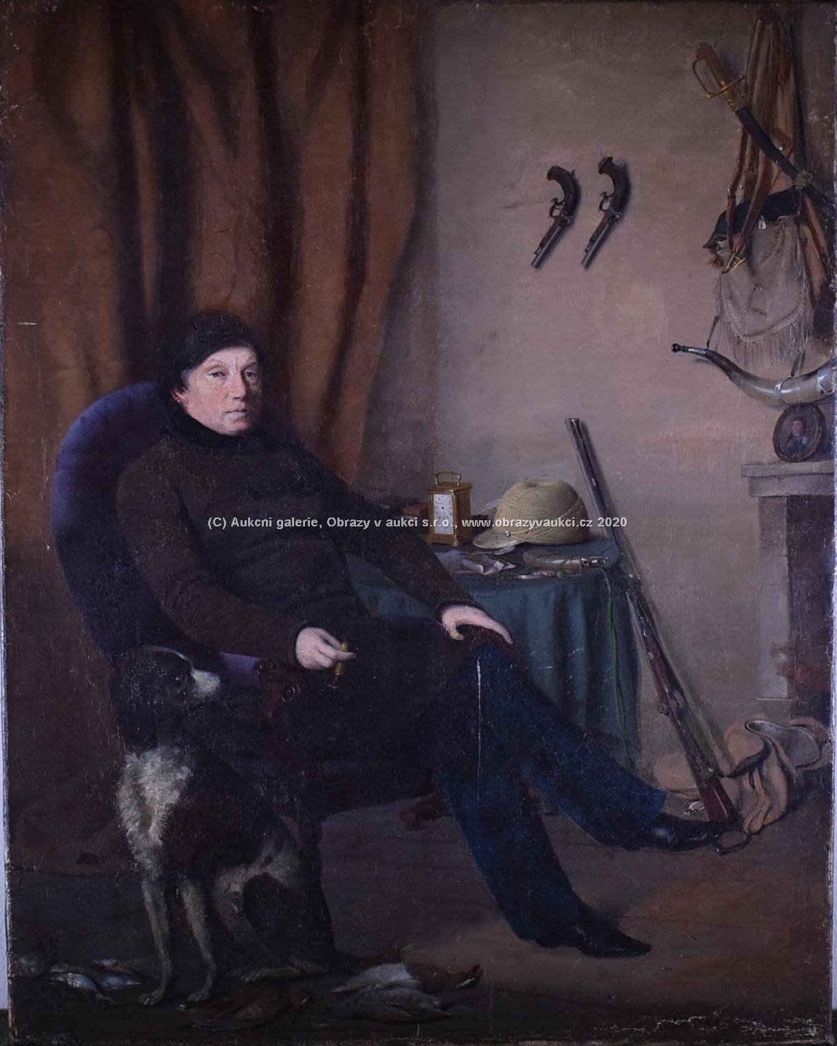 Středoevropský malíř kolem roku 1850 - Portrét lovce