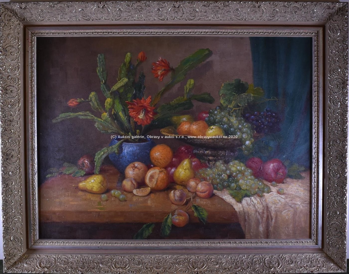 Bohumil Berghauer - Zátiší s ovocem a kaktusem