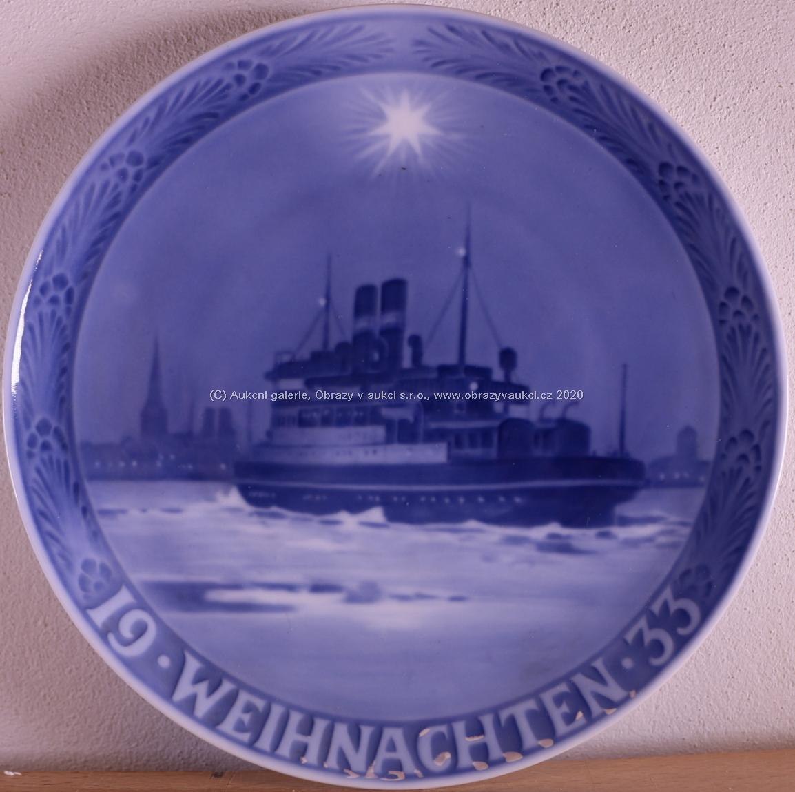 Královská Kodaň - Vánoční talíř "Weinachten 1933"
