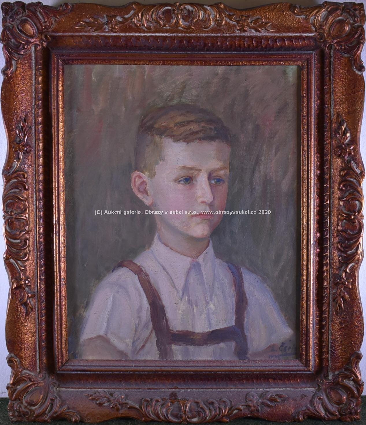 signatura  nečitelná - Portrét chlapce