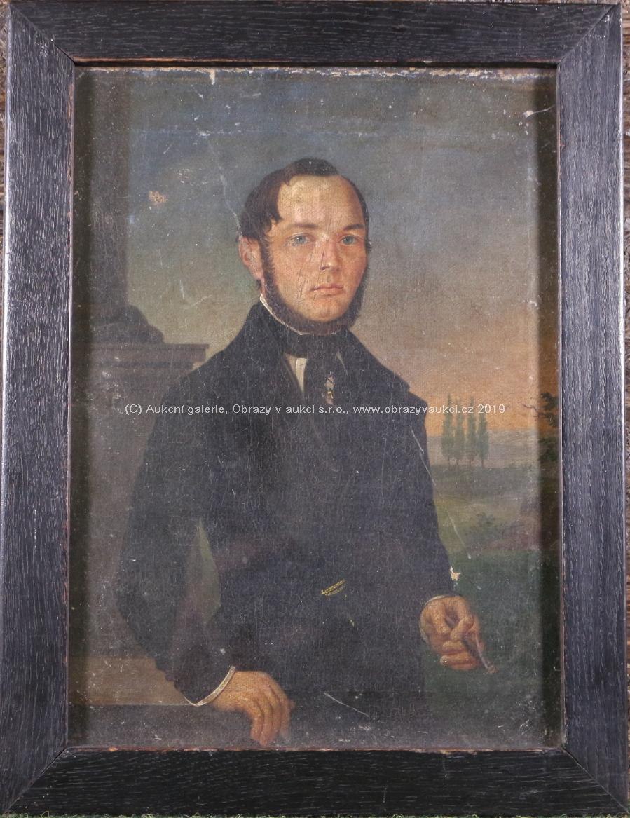 středoevropský malíř 19. stol. - Portrét mladého muže