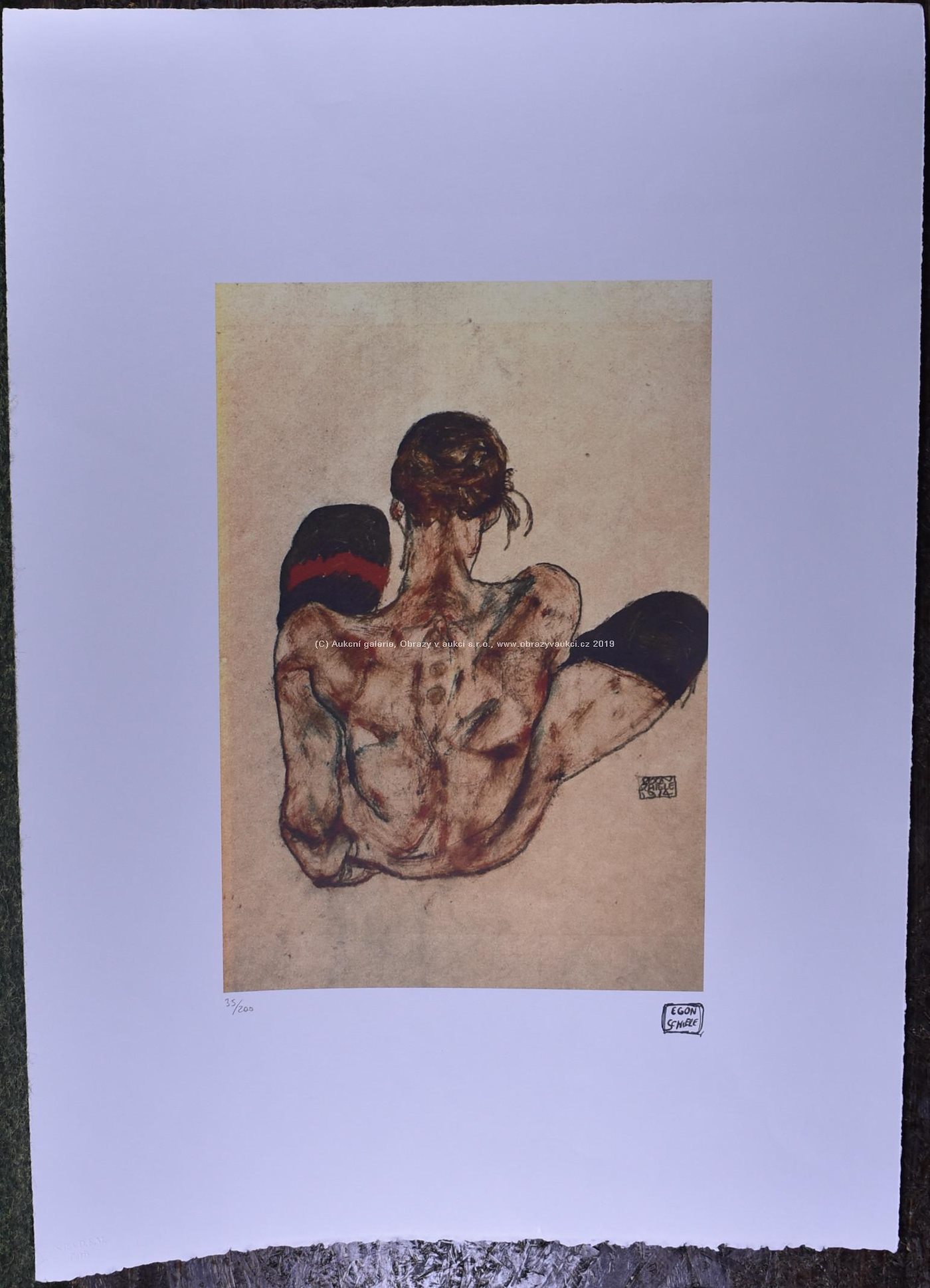 Egon Schiele - Akt v černých podkolenkách