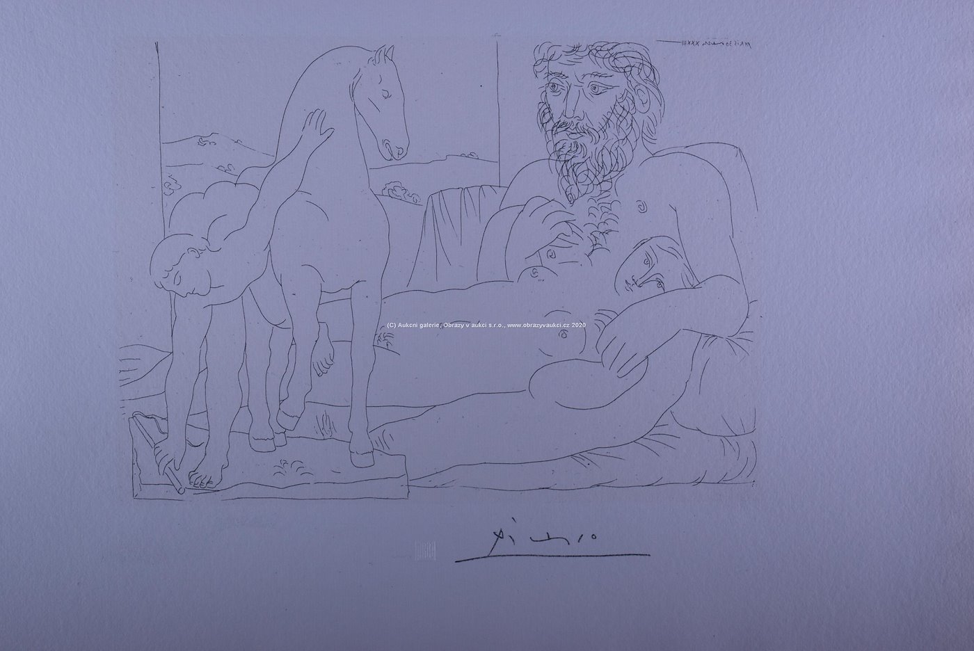 Pablo Picasso - Le Repos du sculpteur devant le jeune cavalier 