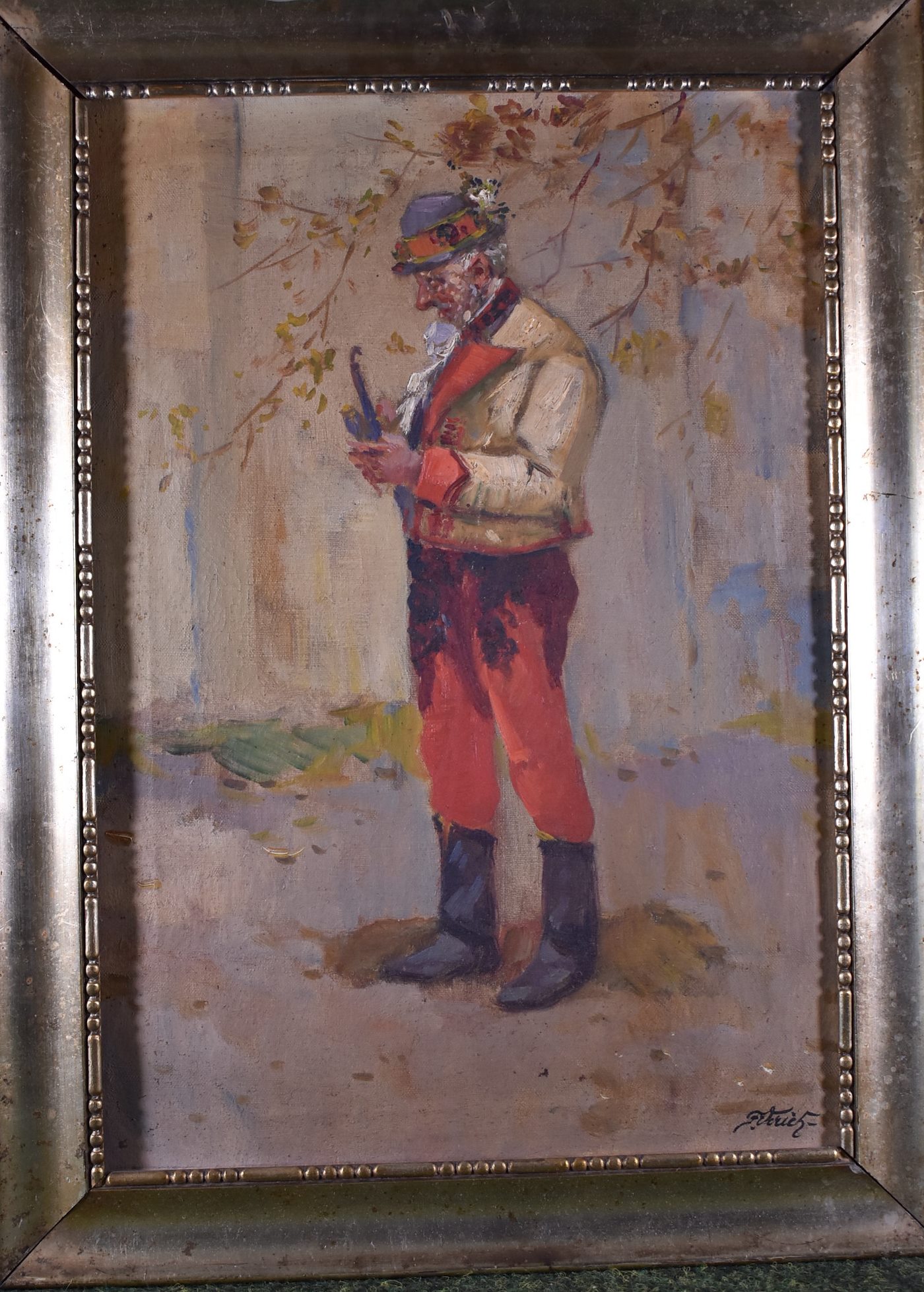J. Verich - Krojovaný muž s dýmkou