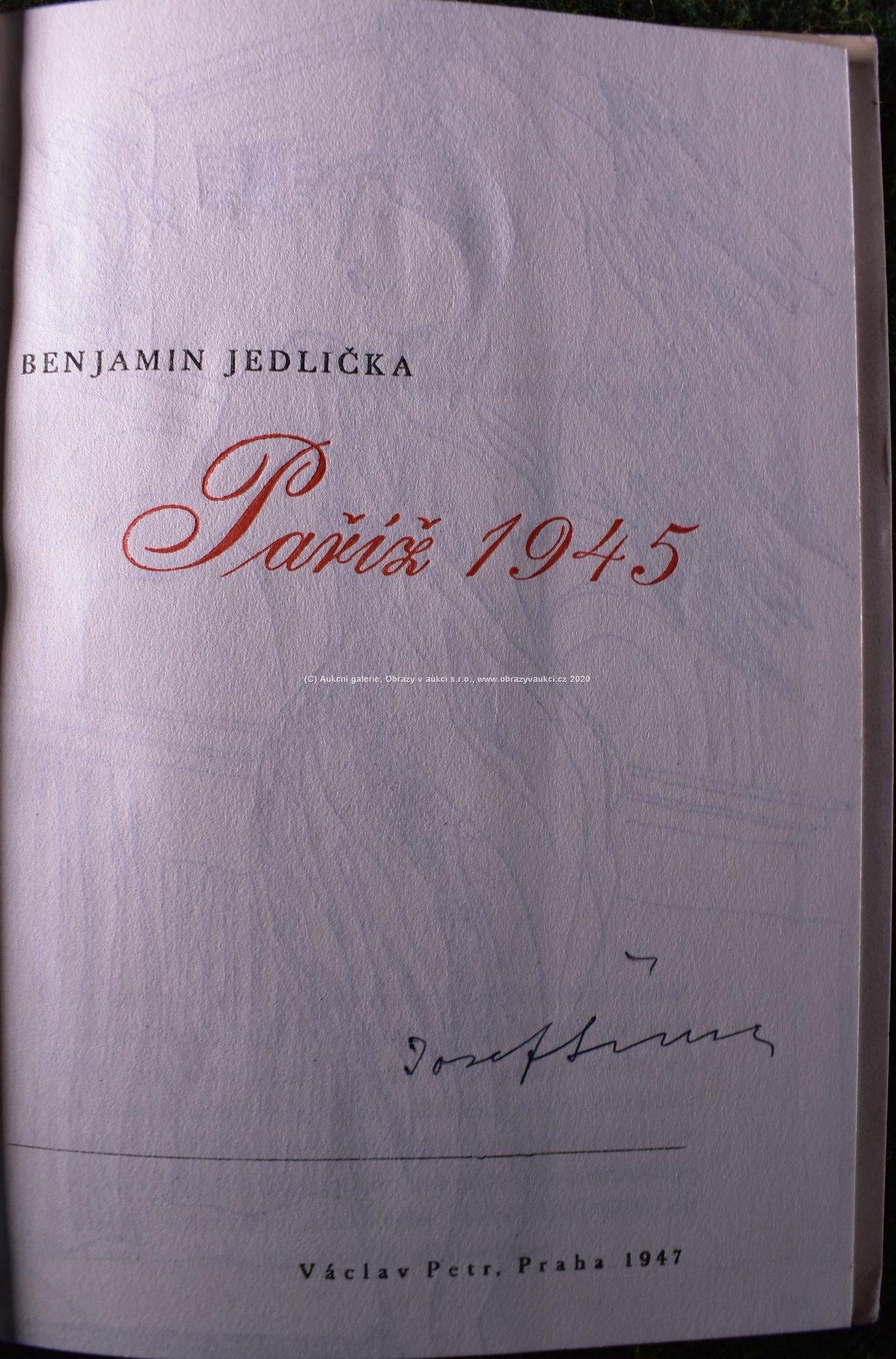 Josef Šíma, Benjamin Jedlička - Paříž 1945
