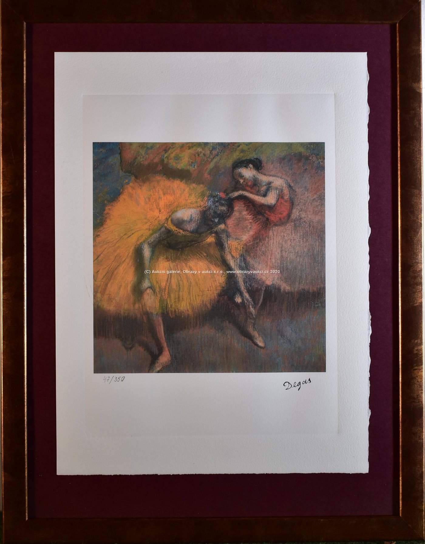 Edgar Degas - Two Dancers - Yellew and Rose