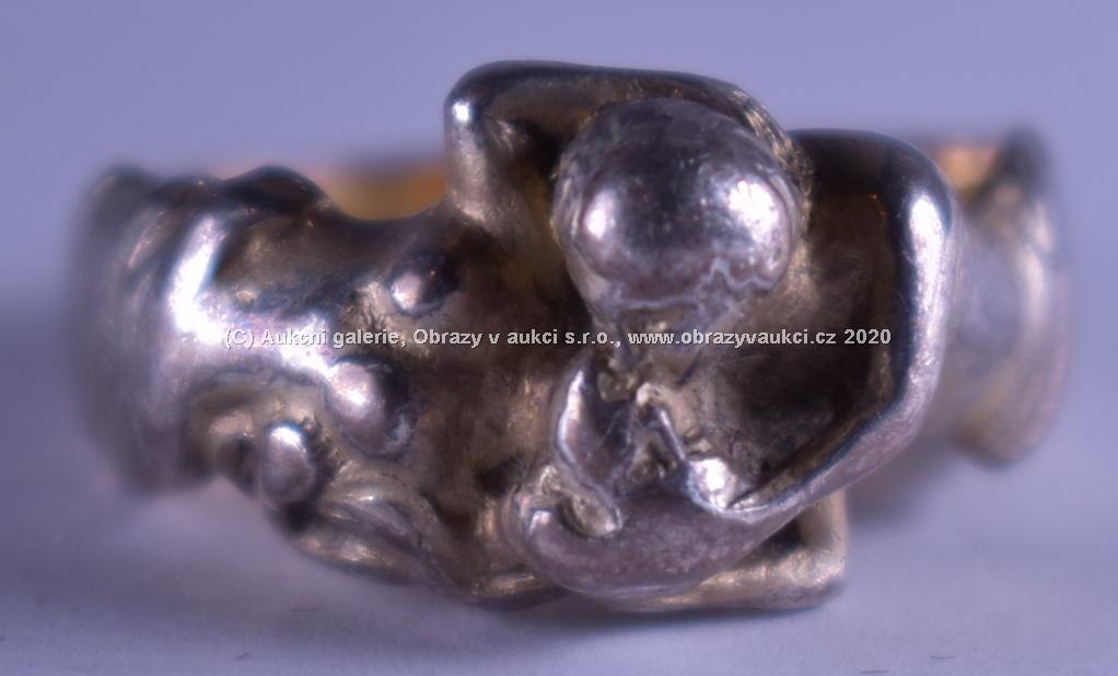 .. - Prsten, stříbro, 800/1000, hrubá hmotnost 7,00 g
