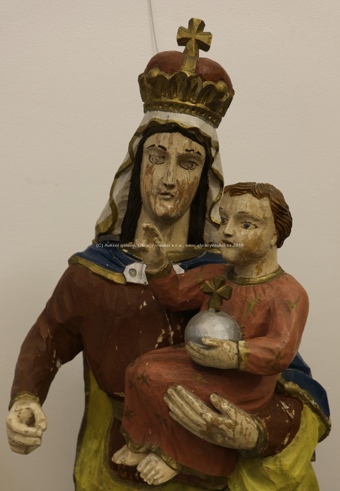střední Evropa konec 19. století - Madona s Ježíškem - 118 cm