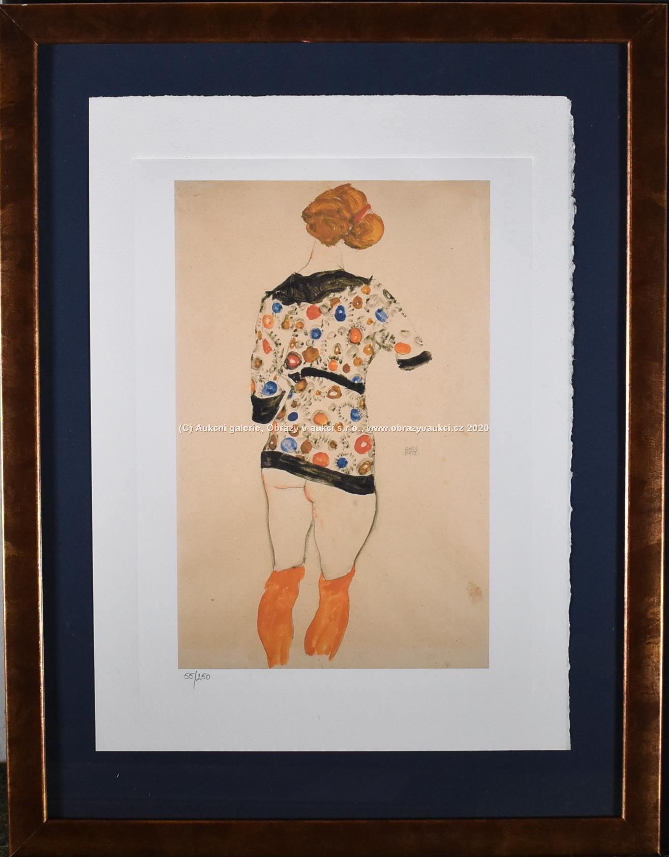 Egon Schiele - Standing Woman in a Patterned Blouse